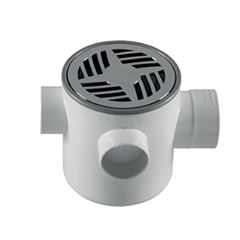 CAIXA SIFONADA REDONDA GRELHA CROMADA 9,7X12CM ASTRA - Ref.CS4