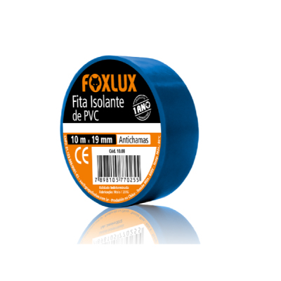 Fita Isolante Antichama 10mx19mm Azul Foxlux C/10 - Ref.10.08