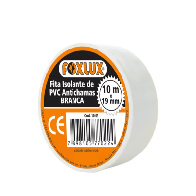 Fita Isolante Antichama 10mx19mm Branca Foxlux C/10 - Ref.10.05