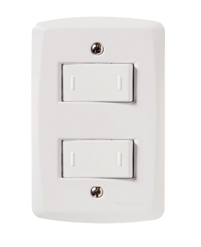 Interruptor Embutir 2Teclas Lux2 Branca Tramontina - Ref.57145040