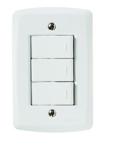 Interruptor Embutir 3Teclas Lux2 Brancatramontina - Ref.57145070