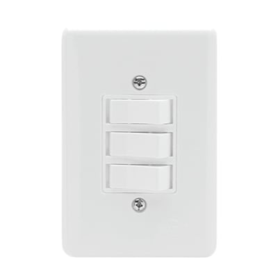 Interruptor Embutir 3Teclas Branca Stylus 6a Ilumi - Ref.2019