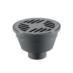 RALO SIFONADO C/GRELHA CIRCULAR CINZA/CROMADO 10,5X7CM ASTRA - Ref.R2