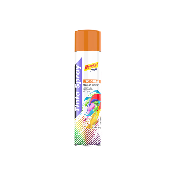 Tinta Spray Geral Laranja  400ml Mundial Prime - Ref.AE01000071
