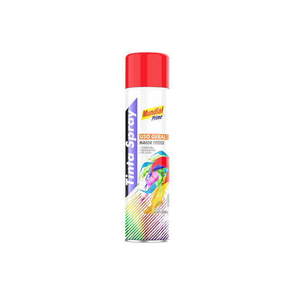 Tinta Spray Geral Vermelho 400ml Mundial Prime - Ref.AE01000096