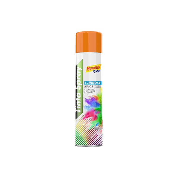 Tinta Spray Luminosa Laranja 400ml Mundial Prime - Ref.AE01000054