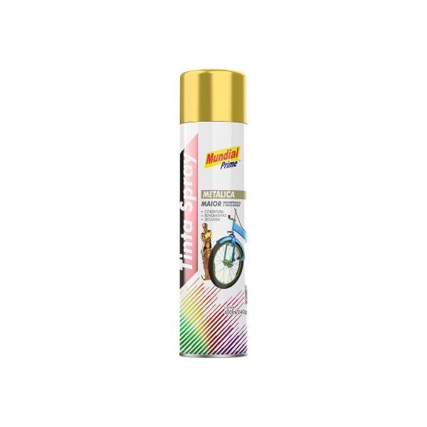 Tinta Spray Metálica Ouro 400mlmundial Prime - Ref.AE01000061