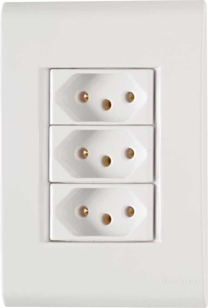 Tomada Embutir Tripla 10a Liz Brancatramontina - Ref.57170076