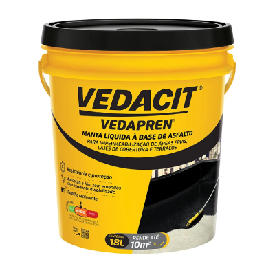 Manta Líquida Vedapren Preto 18kg Vedacit - Ref.112530