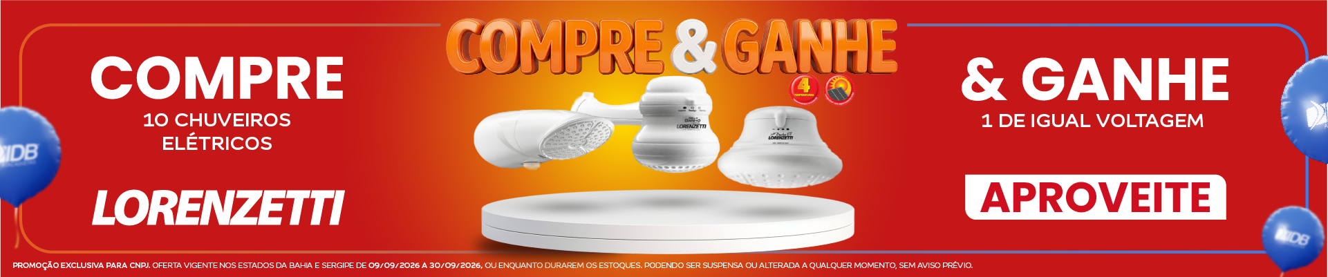 COMBOS CHUVEIROS LORENZETTI - COMPRE E GANHE - SETEMBRO 2026