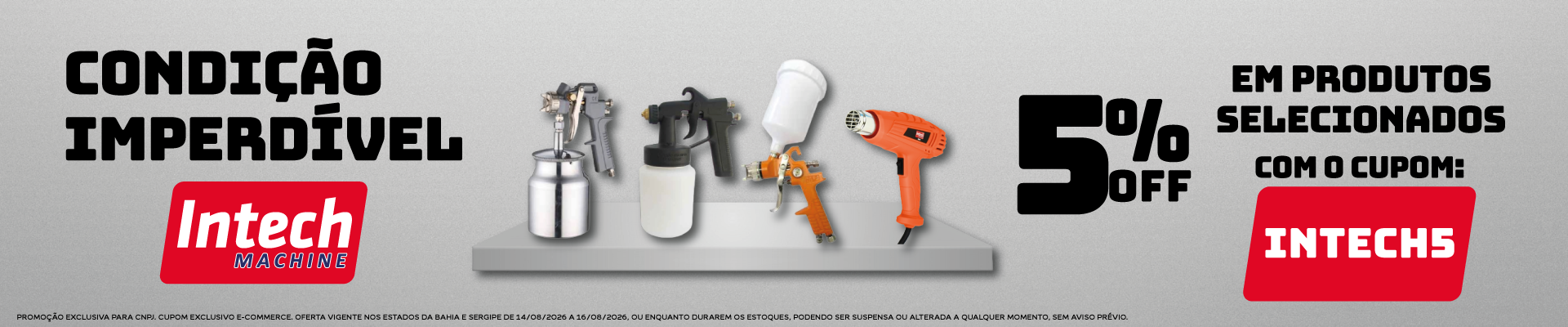 INTECH MACHINE - CUPOM INTECH5 - AGOSTO 2026